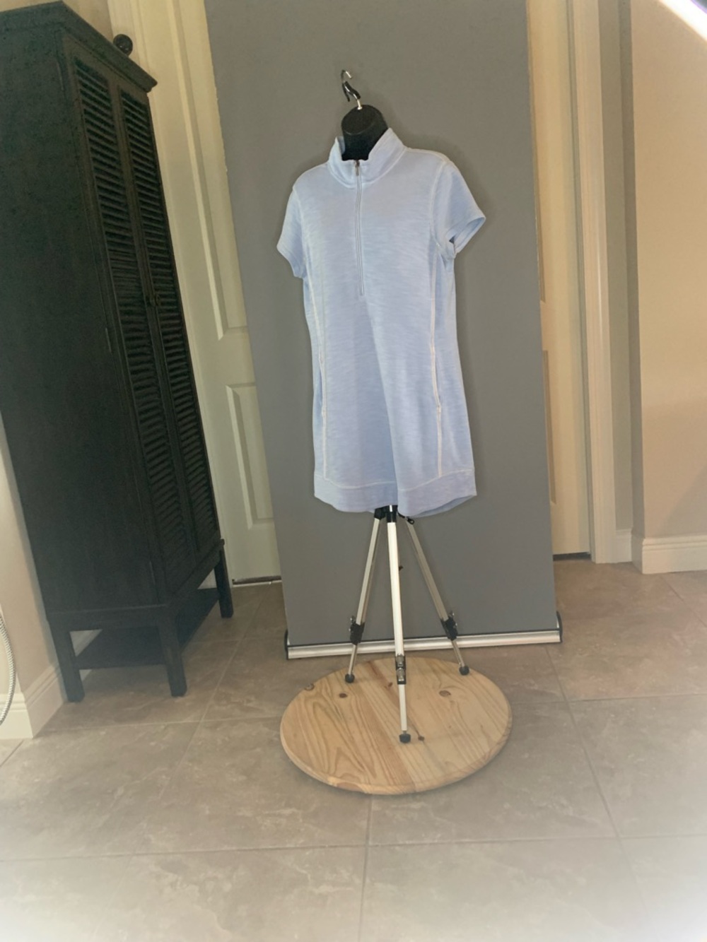 Tommy Bahama Light Blue Quarter Zip Dress - Picture 4 of 6